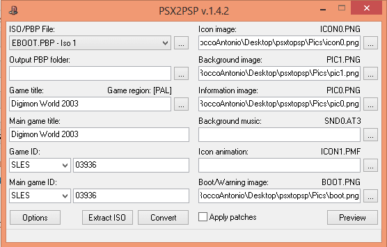 using psx2psp to turn multi disc iso into single pbp file