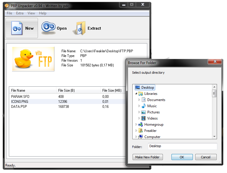 how to use pbp file on psp