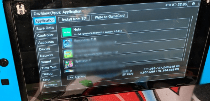 First look at the Nintendo Switch DevMenu Hackinformer