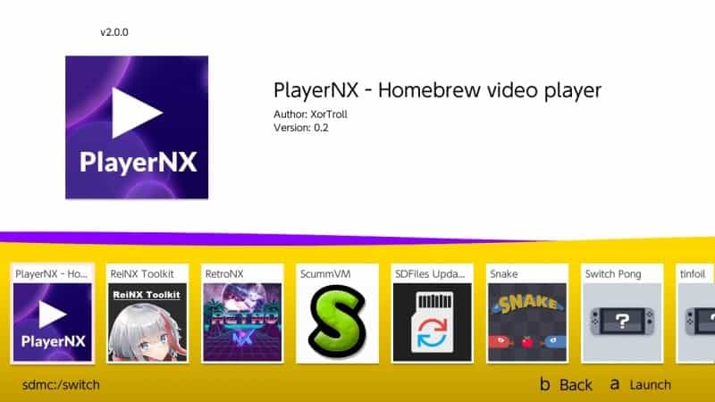 PlayerNX the homebrew video player for the Nintendo Switch